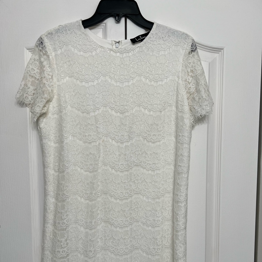 Lulus lace white mini dress